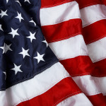 American flag background - shot and lit in studio